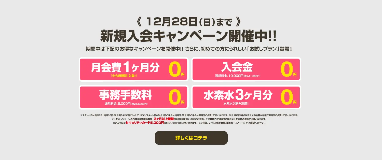 今月のキャンペーン情報