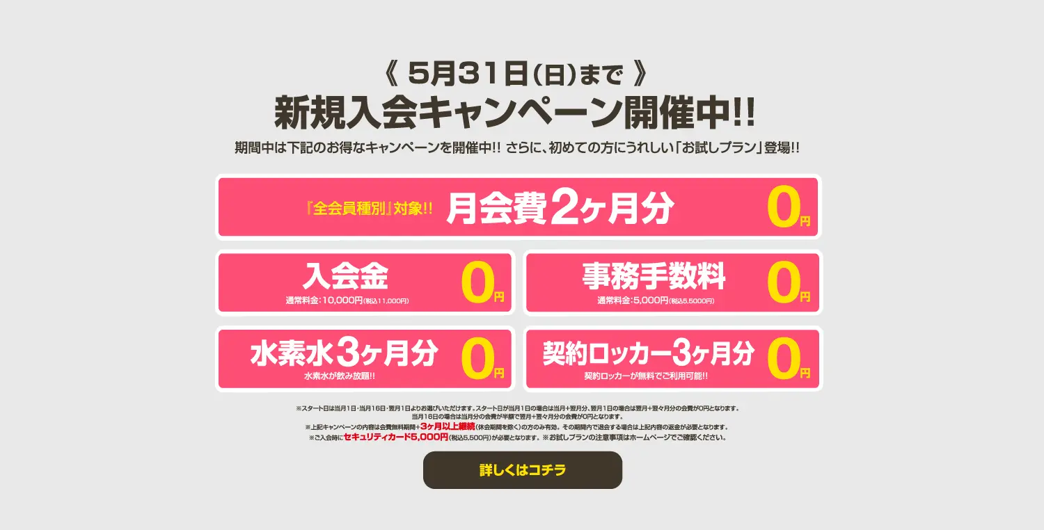 今月のキャンペーン情報